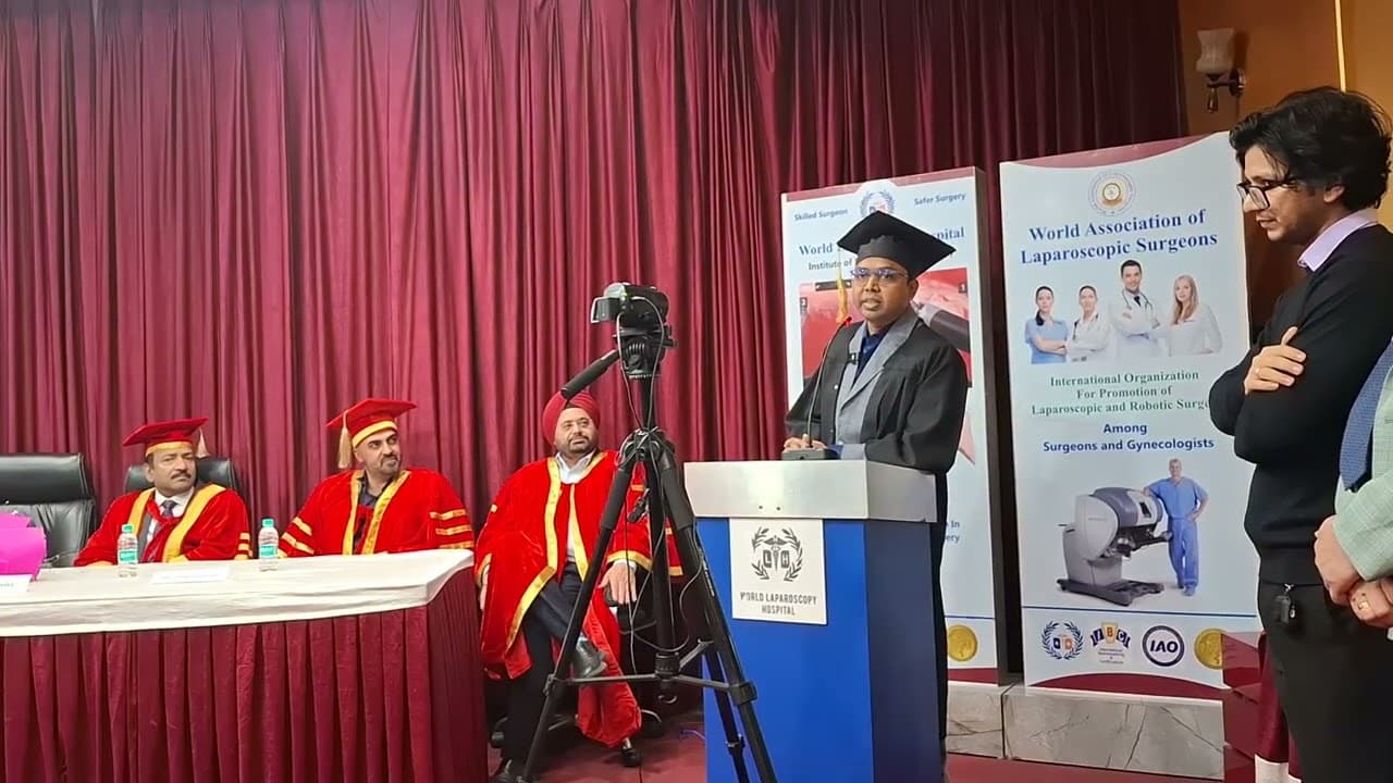 ওয়ার্ল্ড ল্যাপারোস্কোপি হাসপাতাল, দিল্লি: ফেলোশিপ কোয়ালিফাইং পরীক্ষায় প্রথম স্থান (জানুয়ারি ২০২৫)